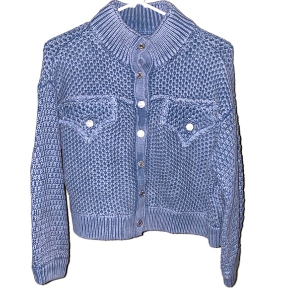 Anthropologie Pilcro And The Letterpress Seed Stitch Knit Shacket - Picture 2 of 16